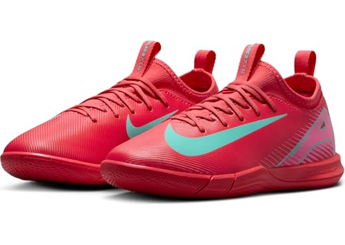 Nike Jr. Mercurial Vapor 16 Academy Little/Big Kids' IC Low-Top Soccer Shoes (FQ8411-800, Ember Glow/Aurora Green)2