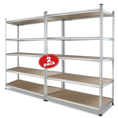 Image of WORKPRO 5-Tier Shelving Unit, 48 inchW x24 inchDx72 inchH, 2750LBS Capacity, 2 Pack