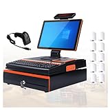 【CAISSIER ENREGISTRÉ HAUTE PERFORMANCE】Équipé d'un processeur Intel Core i5 double cœur, d'un SSD de 128 Go et de 8 Go de mémoire vive, ce terminal de caisse enregistreuse est fourni avec Windows 10, offrant des performances accrues de 50 % pour un fonctionnement stable et rapide. Il prend en charge plus de 30 langues, est compatible avec divers logiciels de caisse et garantit une expérience d'encaissement fluide.