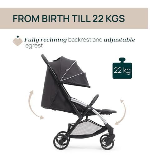 Image of Chicco Goody XPlus Stroller | One-Touch Self-Fold | Padded Seat & Shock-Absorber Wheels | 4 Recline Positions | Adjustable Backrest | Birth to 4 Years | UV50+ Extendable Canopy | Ebony Colour