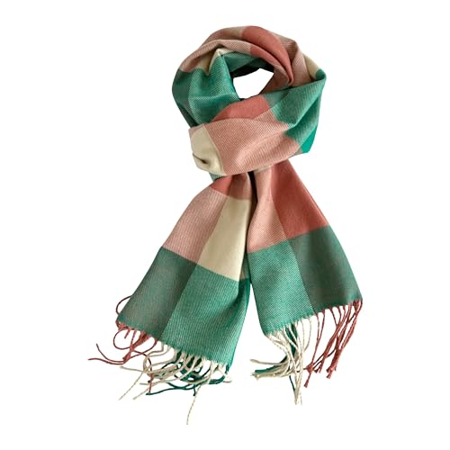 Women's Scarf Classic Tassel Plaid Super Soft Classic Cashmere Feel Fall Winter Scarves Tartan Warm Chunky Wrap Shawl