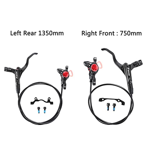 Teyssor Hydraulic Disc Brakes, Bicycle Front 750Mm And Rear 1350Mm Hydraulic Disc Brake Kit Aluminum Alloy Levers With Caliper Fit For Mtb Road Bike #TOP3