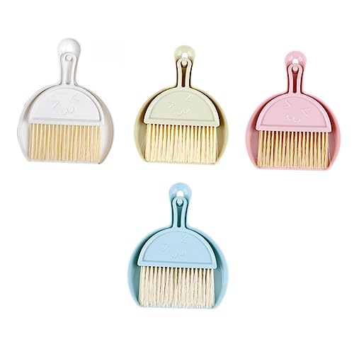 Healeved 4 Sets Desktop Fan Broom Broom Pet Broom Cleaning Broom and Dustpan Small Pan Small Hand Dustpan Multi-Function Dust Pan Multi Function Cleaning Brush Hand Brush Nylon Wool
