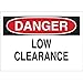 Brady 73415, 14" x 20" Fiberglass Danger Low Clearance Sign, Pack of 5 pcs