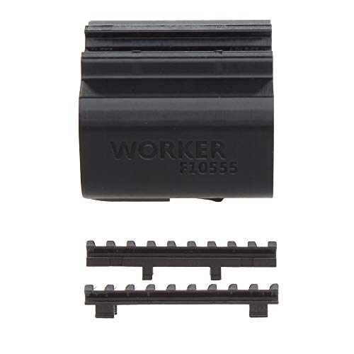 F10555 Worker Mod No.201 Side Rail and No.202 Side Magazines Clip Holder for Nerf Rival Zeus MXV-1200 Blaster Toy Color Black