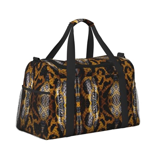 Yellow Snake print Personal Item Bag Large Duffel Bag Travel Bag Weekender Bag Gym Bag Tote Duffel bag3