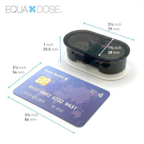 Image of EQUADOSE Precision Pill Splitter with Centering Guide, Dual Stainless-Steel Blades for Small & Large Tablets, Accurate Halves & Quarters for Medication, Vitamins and Pet Pills, Black