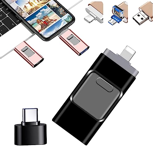 4 In 1 High Speed USB Multi Drive Flash Drive, Photo Stick Omni 256gb for iPhone and Computer, 4 In...