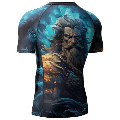 Short Sleeve Rash Guard Men, Stretchable Fabric Rash Guard Jiu Jitsu Gift On Birthday Breathable Fabric2