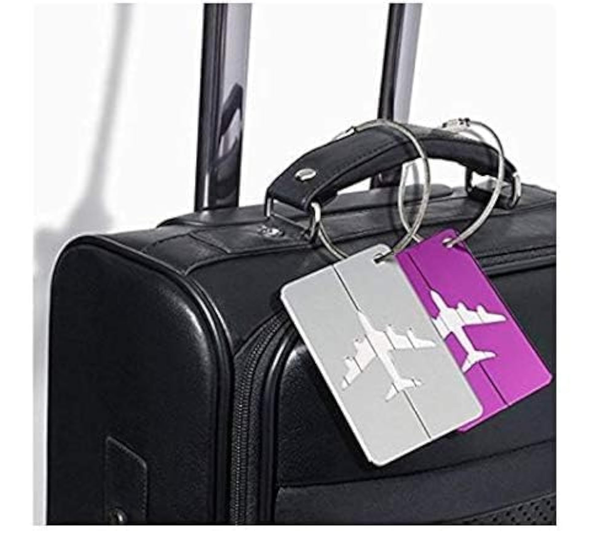 4 Pcs Metal Luggage Tags with Name ID Card