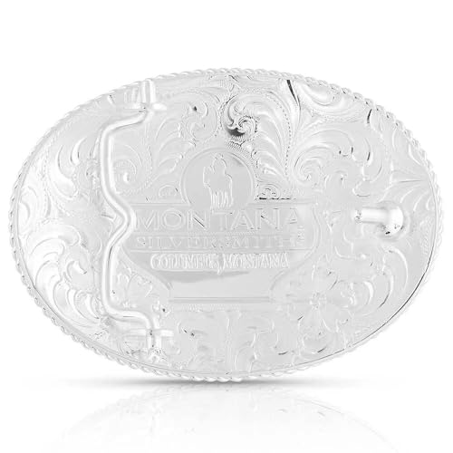 Image of Montana Silversmiths Initial Engraved Gold Trim Western Belt Buckle