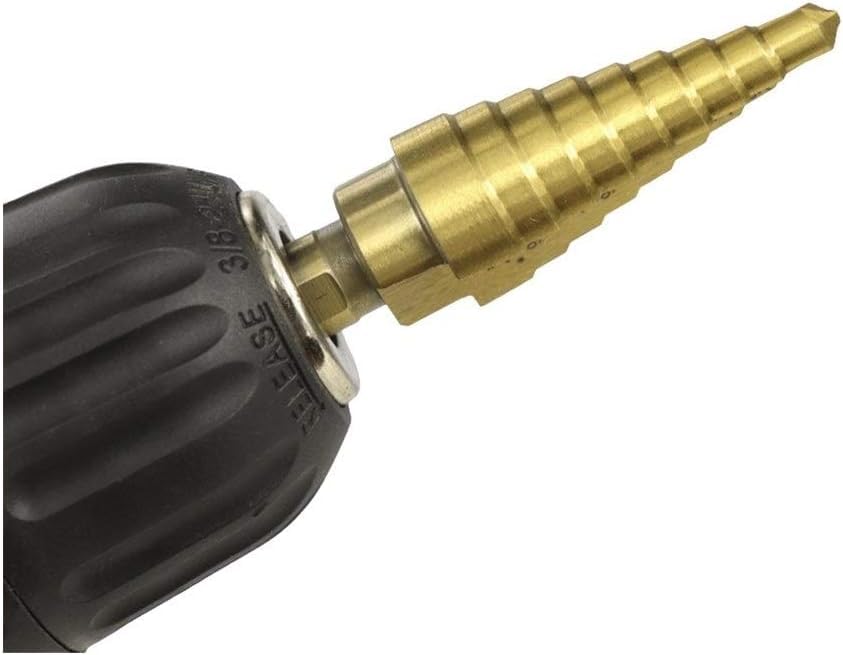 Wiertło stopniowe, wiertło stożkowe stopniowe HSS, wiertło stopniowe 1/8"-3/4" cala Wiertło stożkowe HSS z powłoką tytanową do drewna/metalu Wiertło do otworów Wiertło stopniowe (kolor: nr 4 1I4 3I4)