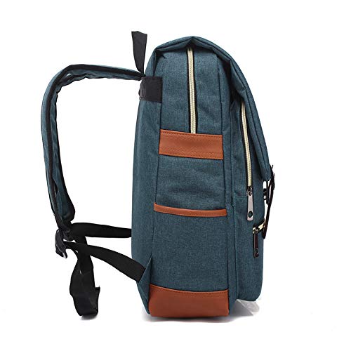 Mochila de viaje a la moda en lona azul oscuro de 14 pulgadas para escapadas y uso diario 5