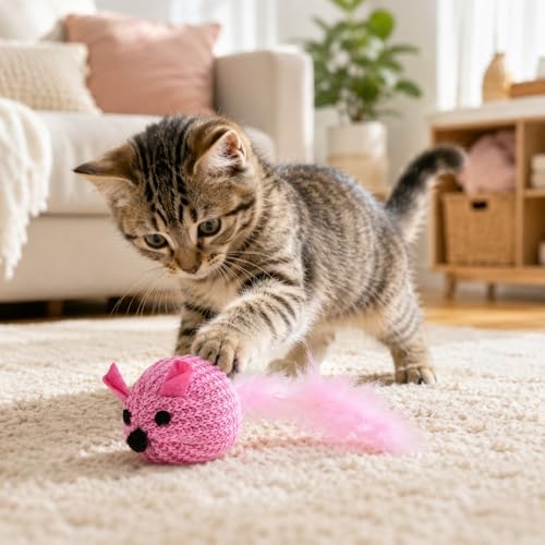 Juguete para gatos con plumas que elimina el estrés y protege tus muebles de arañazos 3