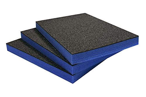 Shadow Foam Multi-Packs - Pack of 3: 600mm x 420mm x 50mm | Cut and Peel Foam for Tool Boxes, Tool Chests, Flight Cases & Tool Storage | Lean, 5S, Kaizen & Storage Boxes (50mm, Blue)