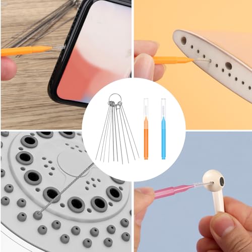 Image of 50pcs Shower Head Cleaner Tools, Multipurpose Shower Head Cleaning Brushes Multi-Size Showerhead Cleaner Picks Anti-Clogging for Bathroom Small Hole Nozzle Little Gaps (Orange, Green, Pink, Purple)