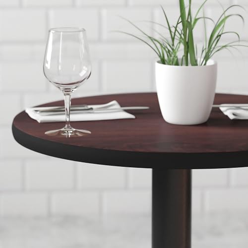 Image of Flash Furniture 24 inch Round Reversible Table Top, Black /Mahogany