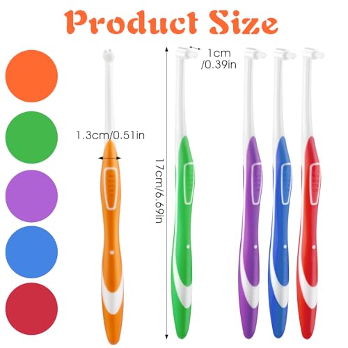 Ouligay 5 Stück Tuft Zahnbürste Einbüschelbürste Getuftet Bürste Weich Büschelzahnbürste Kleine Tuft Toothbrush Zwischenräum Zahnbürste Zahnlücke Bürste für Zahnspange
