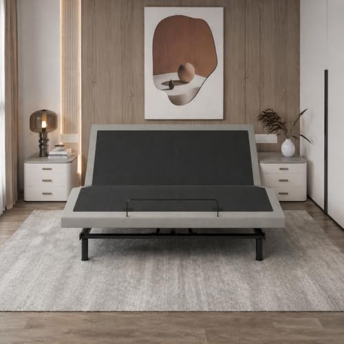 Image of Irvine Home Collection King Adjustable Bed Base - Dual Massage - USB Ports - Zero Gravity - Underbed Light - Wireless Remote - Zero Clearance - Anti Snore - Memory Positions