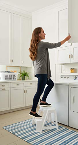 Image of Rubbermaid Step Stool, Two Step, White, for Home /House /Kitchen /Laundry /Garage