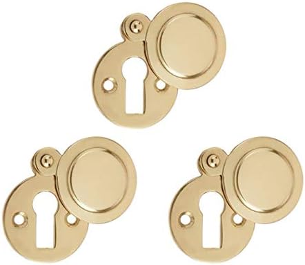 Polished Brass 32mm Keyhole Covered Escutcheon