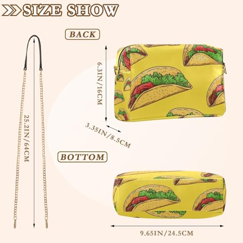 Crossbody Bag for Women Taco Yellow Vegan Leather Shoulder Handbag with Strap Crossover Sling Backpack Ladies Purse Fashion Satchel3
