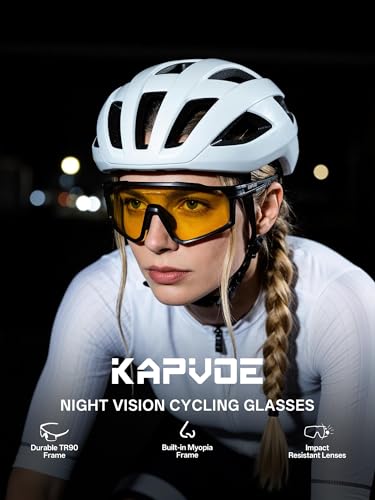 Image of KAPVOE 3 Lens & Polarized Cycling Sunglasses Men Women MTB Running K76 | 3-lens and polarized sports eyewear for men and women, designed for cycling, MTB, running and fishing