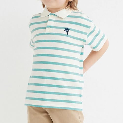 Toddler Kids Striped Polo Shirt Short Sleeve Girls Boys Golf Tennis Tee Tops Laper Half Button Down Soccer Shirts3
