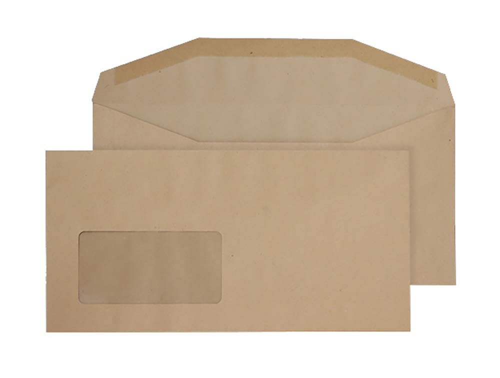 Blake Purely Everyday DL+ 121 x 235 mm 80 gsm Gummed Mailer Window Envelopes (1114) Manilla - Pack of 1000