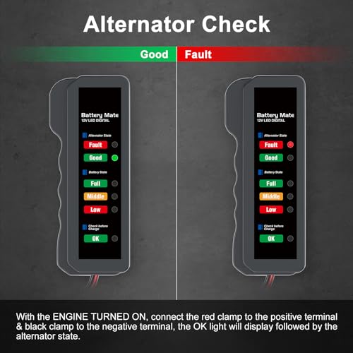 Image of 12V Car Battery Tester and Alternator Tester, Automotive Load Tester Indicator, 12 Volt Auto Check for Automobile