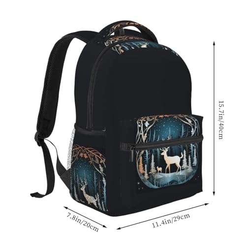 Mochila de ocio versátil con estampado navideño y bolsa ligera para viajes urbanos 2