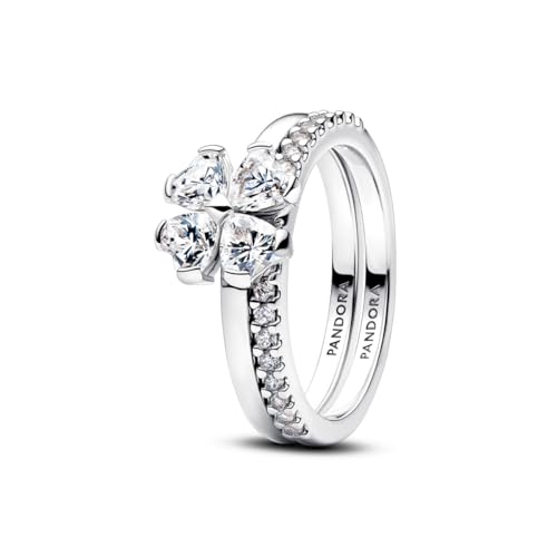 Pandora Funkelndes Glückskleeblatt Teilbarer Ring 194507C01 Damenring