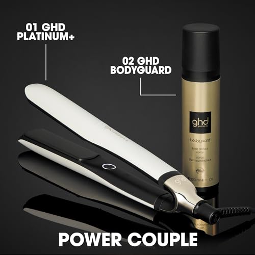 ghd Platinum+ White Intelligent Professional Hair Straightener, Less Hair Breakage, More Shine and Colour Protection, Ultra Zone Technology, Optimal Comb Temperature 185ºC Homogeneous