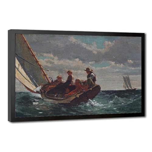 Toile tendue Breezing Up Winslow Homer 61cm pour raviver un mur blanc