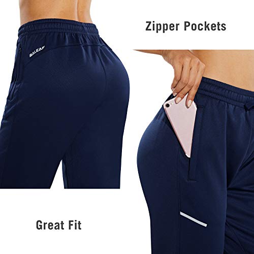 image for BALEAF Women's Lightweight Fleece Sweatpants Running Zipper Pockets At