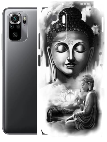 Image of AtOdds - Full Body Back Screen Guard Protector Film - Lamination Wrap Skin Sticker Compatible with REDMI Note 10 | Scratchproof Matte Finish (Buddha)