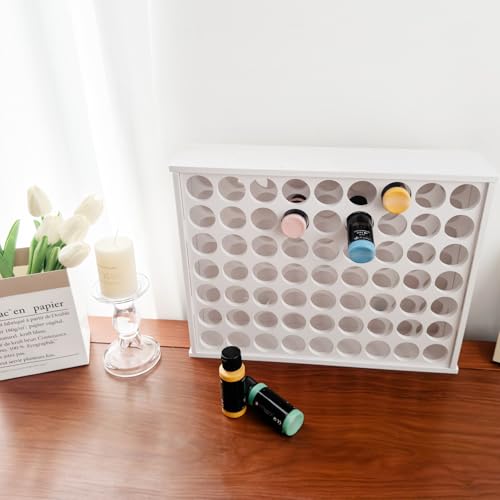 Image of paint organizer, 63 holes acrylic paint organizer, craft storage and Apple Barrel vertical storage, for 2oz Craft Paints