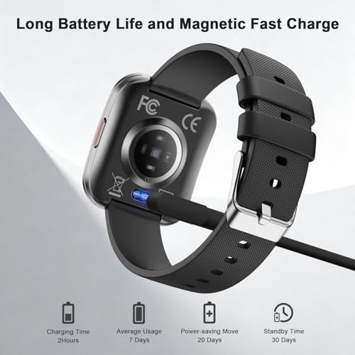 Image of MFVLP Smart Watch for Women, 1.85 inch HD Fitness Tracker Matte Black