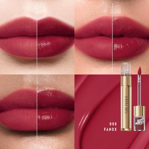 Image of Elixir Velvet-Shine Switching Lip Tint, 2-in-1 Velvet &Shine Pinkish Berry Lip Cream, Hydrating Long Lasting Liquid Lipstick, Blurs Lip Lines, Lightweight No-Sticky with Vitamin E 008 Fanox
