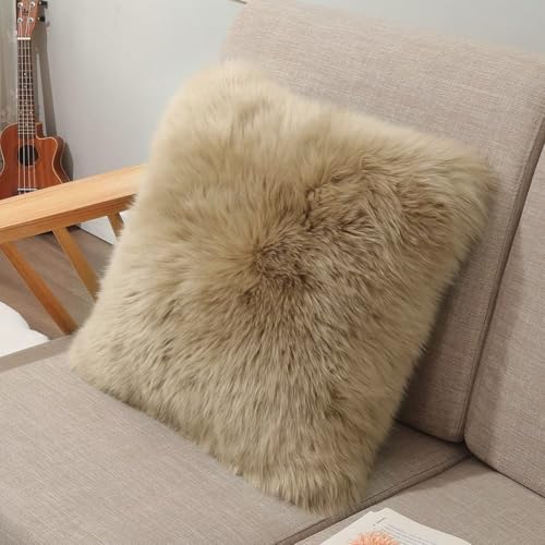 LLB Luxury Genuine Sheepskin Throw Pillow Covers Soft...