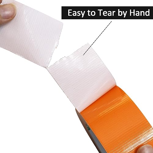 Image of BOMEI PACK Orange Duct Tape, 3Rolls Heavy Duty Strong Industrial Color Duct Tape 9mil x 1.88inch x 30yds for Packing and Repairing
