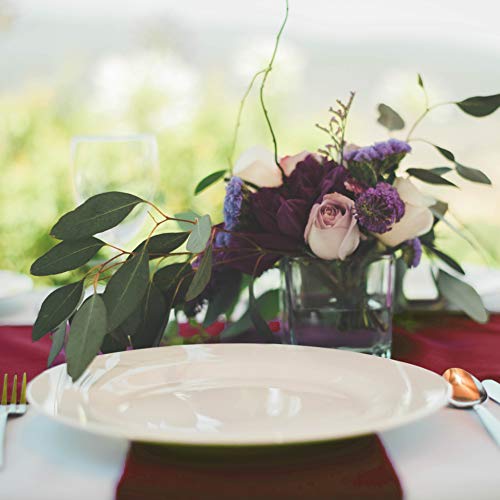 Tiger Chef 12-Pack Burgundy 12 X 108 Inches Long Satin Table Runner For Wedding, Table Runners Fit Rectange And Round Table Decorations For Birthday Parties, Banquets, Graduations, #TOP2