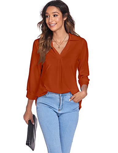Image of Newchoice Womens 3 /4 Sleeve Shirts Business Casual Tops