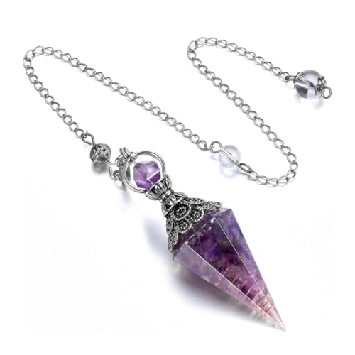 NOPKESV Péndulo de Cristal, Piedra Cuarzo Natural, Colgante