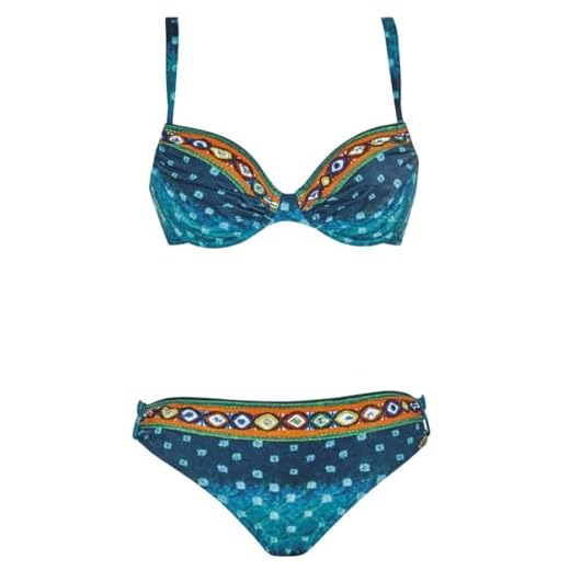 SHEKINI Damen Brazilian 2 Teiliger Bikini Tief V-Ausschinitt Volant Bikini Obertei Low Rise Rüsche Bikinihose Grosse Grössen Bademode Push Up Strandmode (Large, Gelb) 4 Sunflair 21100-23 Women's Ethno Bohemé Turquoise Spotted Underwired Soft Support Bikini Set 44 - C Cup