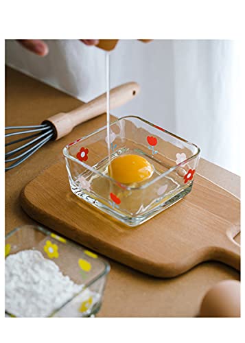Yaocoral 9 Oz Mini Flower Candy Dish Cute Floral Candy Bowl Small Square Glass Bowl For Dessert,Snack,Fruit,Icecream,Yogurt,Dipping,Side Dishes,Clear Kitchen Prep Serving Bowl thumb #4