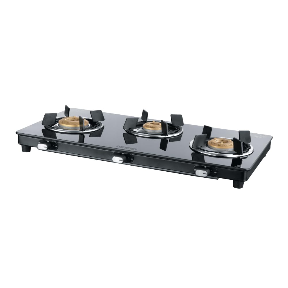 USHA Ebony Neo Slim 3 burner (EBNSL3RGC) with stainless steel body, gl