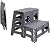 Bee Neat 2 Step Folding Step Stool for Adults & Kids - Foldable Stool for Office, Garage, Library, Closet, Bathroom and Porch – Collapsible Step Stool Ladder Supports 300lbs - Industrial - Gray
