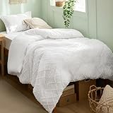 Bedsure Boho Twin Duvet Cover Size - White Breathable & Soft Boho Bedding, Machine Washable Comforter Cover for All Seasons, Includes 1 Duvet Cover 68'x90' with 1 Pillow Sham & Zipper Closure