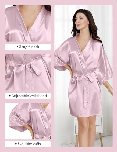 Image of EPLAZA 7Pcs Bride Bridesmaid Robe Set women satin robe Wedding Bridal Party